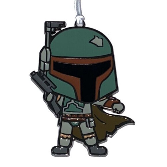 Star Wars Bag Tag Boba Fett Hallmark Metal Enamel Ornament Funko-style NEW Green - Picture 1 of 4